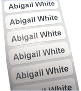 Printed Iron On Name Labels
